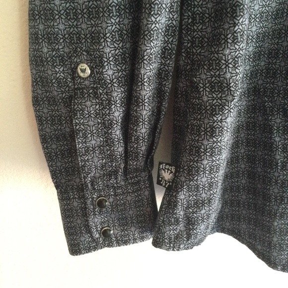 WRANGLER Rock 47 Pearl Snap Western Long Sleeve Shirt Blue Geo Print Men’s Large - Picture 7 of 11